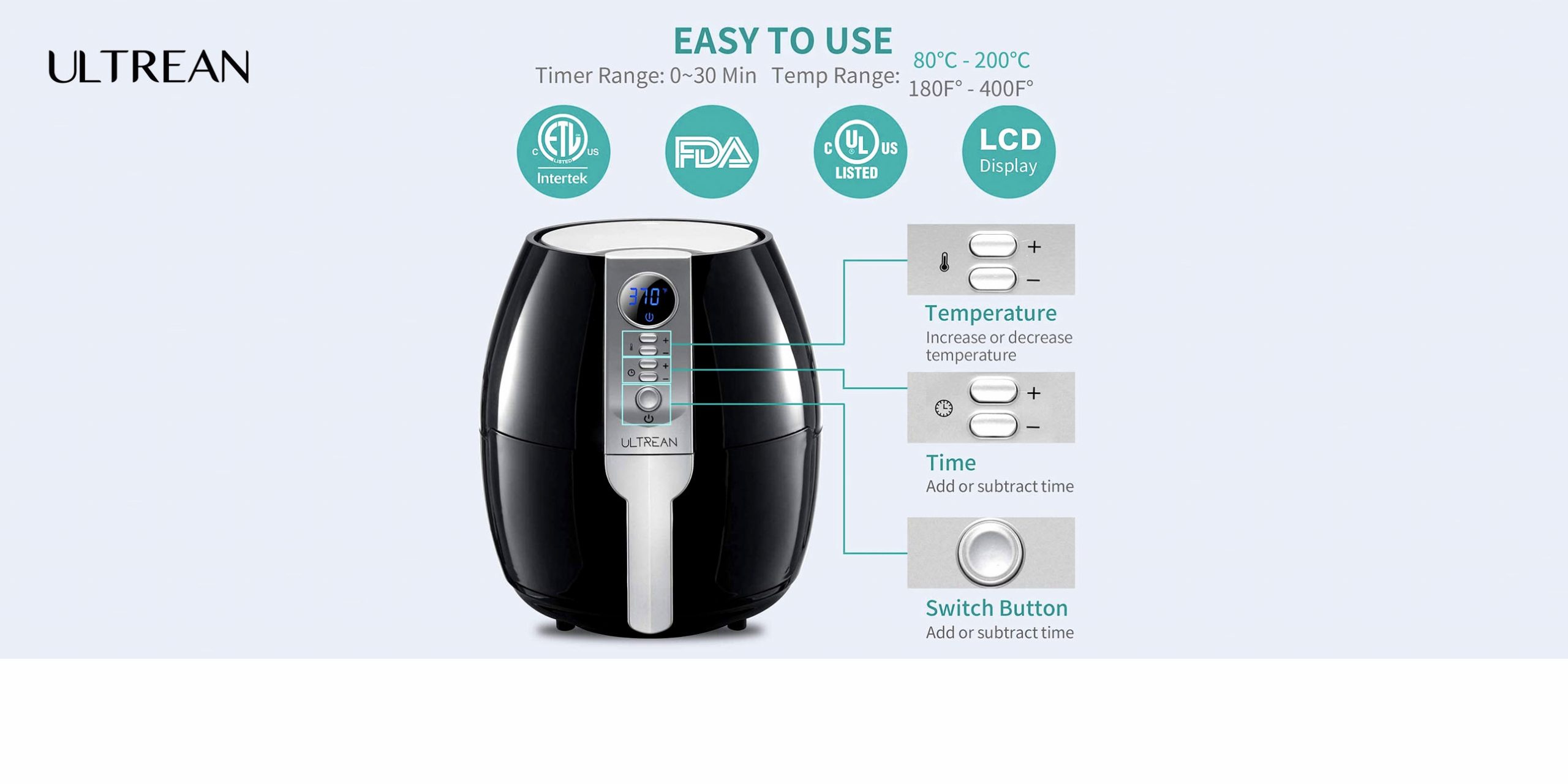 Freidora sin aceite Ultrean