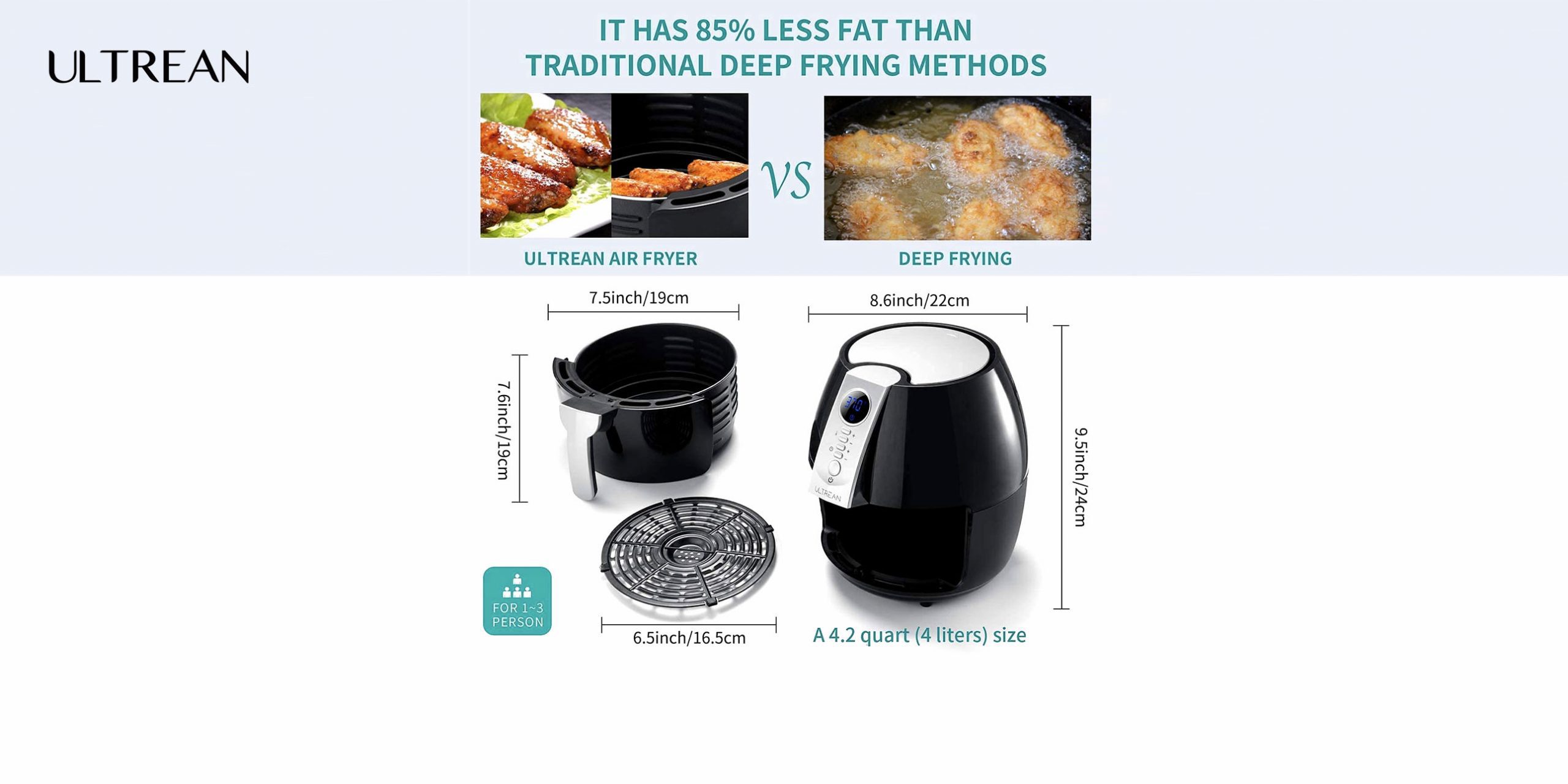 Freidora sin aceite Ultrean