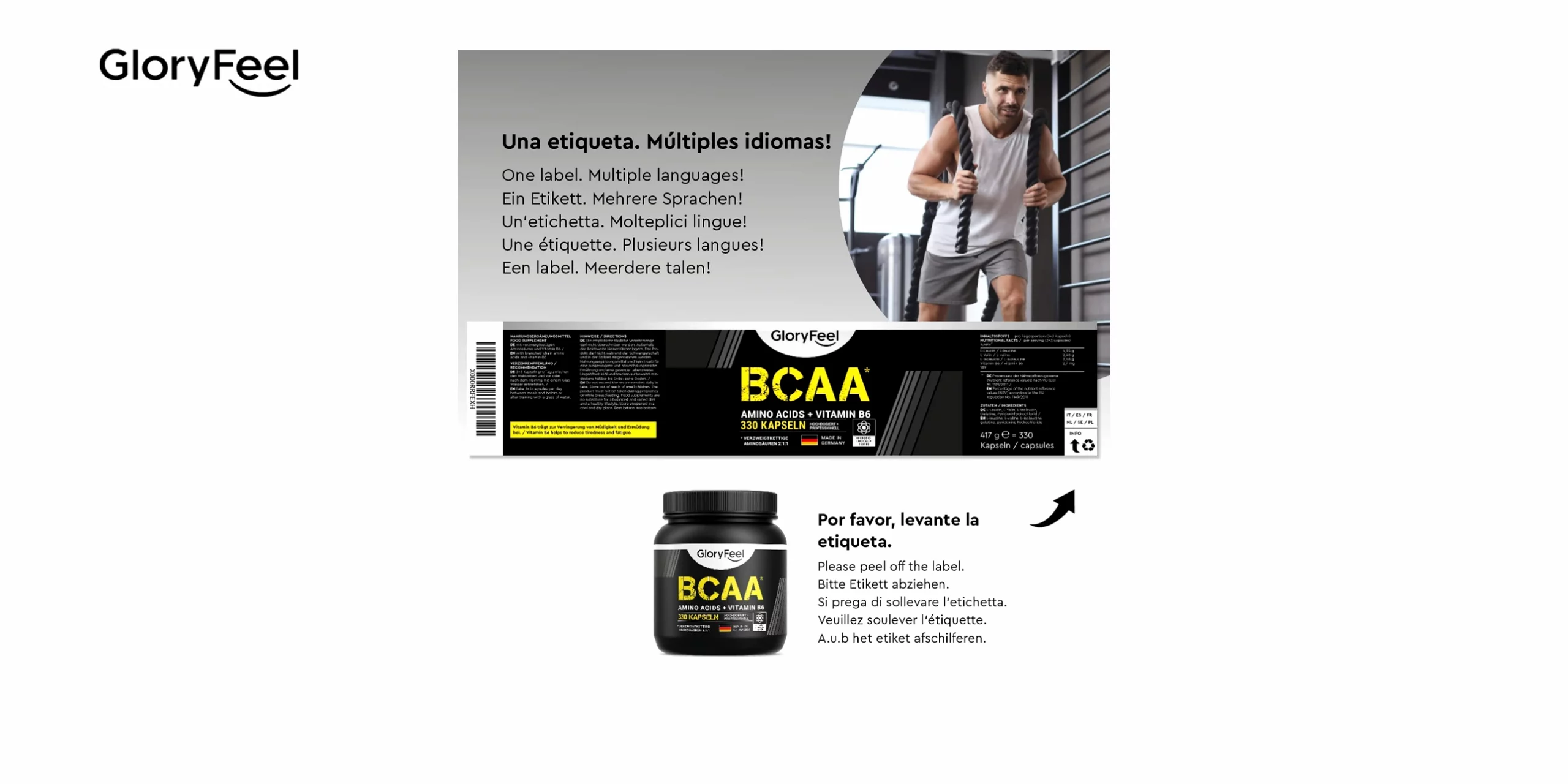 BCAA MÁS VITAMINA B6 DE GloryFeel
