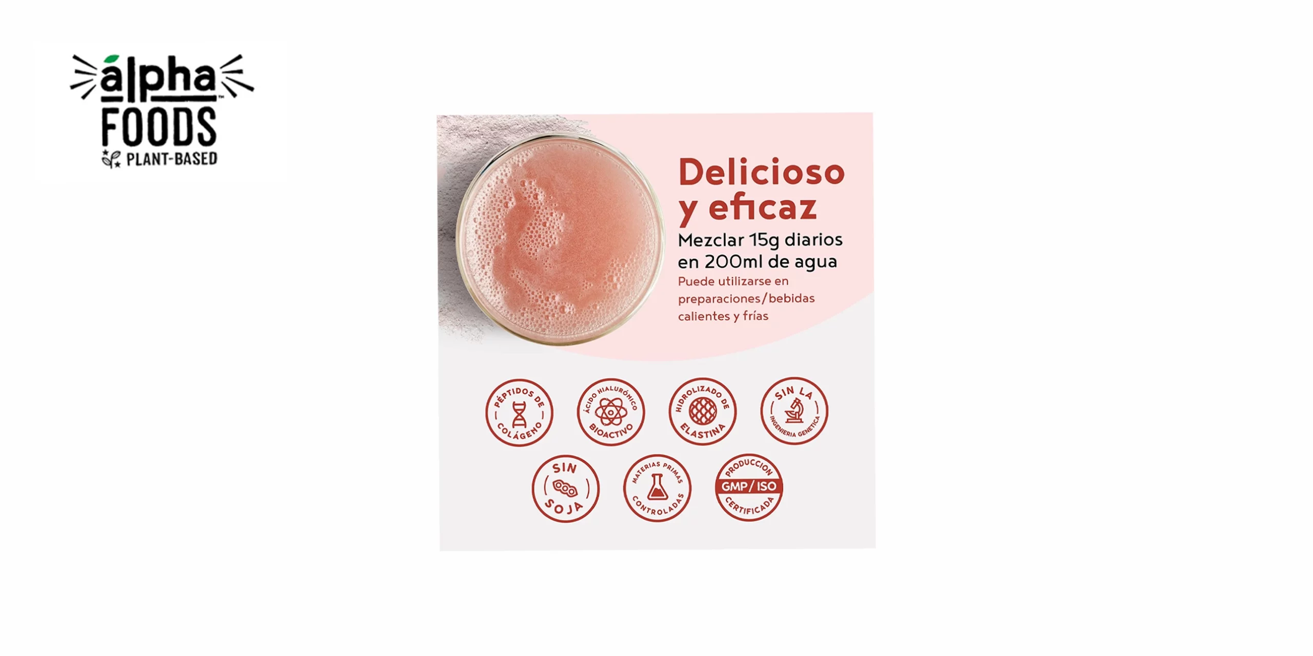 El bote de Colágeno Hidrolizado de Alpha Food es un suplemento alimenticio que ayuda a mantener la salud de las articulaciones, los huesos, la piel, el cabello y las uñas. Contiene colágeno hidrolizado de origen bovino, que se absorbe mejor que el colágeno normal, y que aporta aminoácidos esenciales para la formación de tejidos conectivos. El envase contiene 300 g de polvo sin sabor, que se puede disolver en agua, zumo, leche o cualquier otra bebida. El bote tiene un color blanco y una forma cilíndrica, con el logo de la marca y el nombre del producto en la parte frontal. En la parte trasera tiene una etiqueta con la información nutricional, los ingredientes y el modo de empleo.