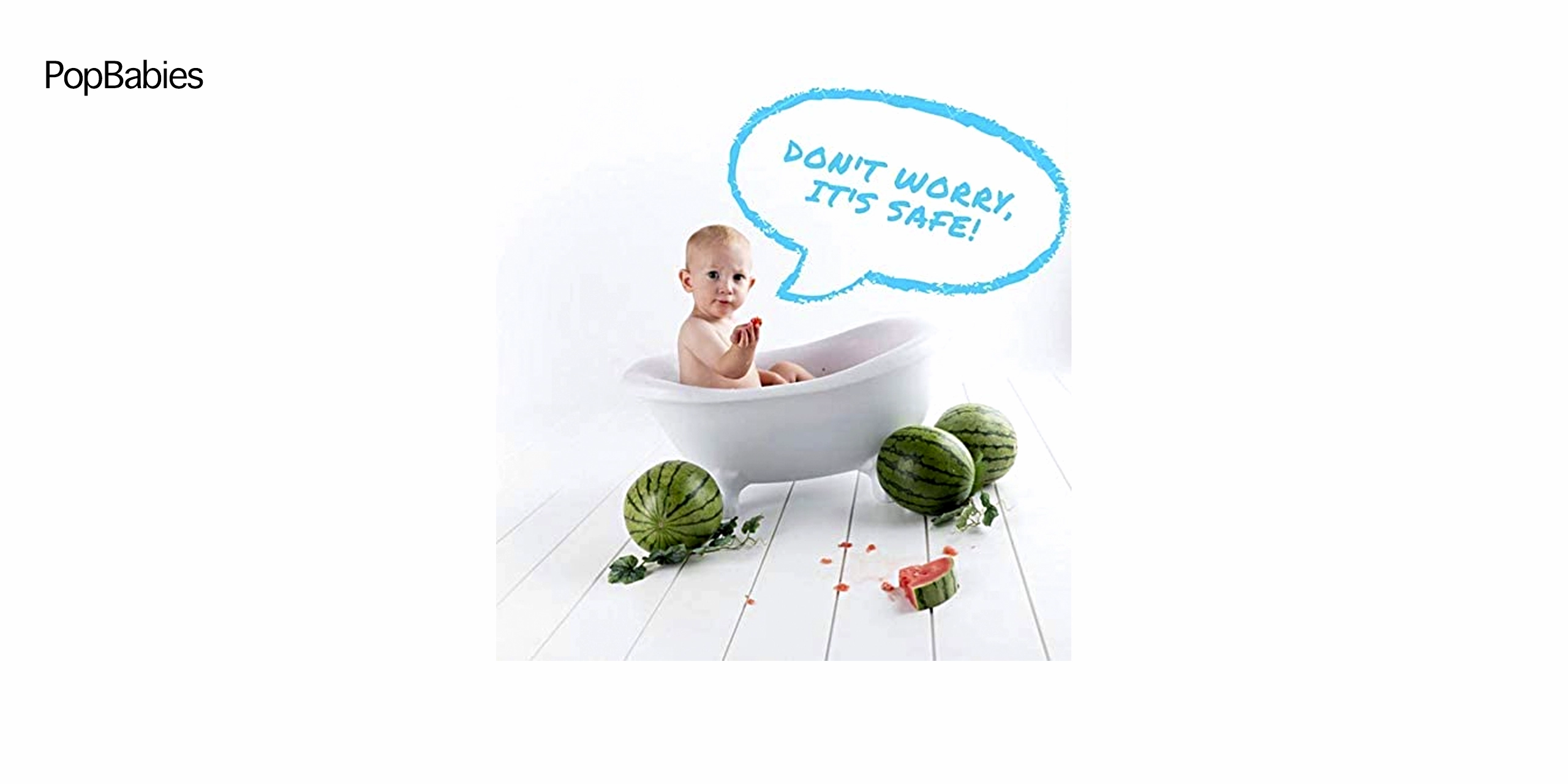 Un niño con fruta diciendo que es segura